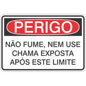 Não fume, nem use chama exposta após este limite